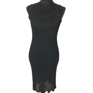 Vintage krochetta by papillon Black crocheted tank dress